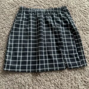 Black and White Plaid Women's Skirt